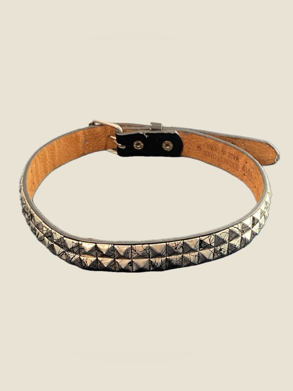 Vintage Y2K Spider Web Studded Leather Belt Size Youth Medium Punk Goth Emo